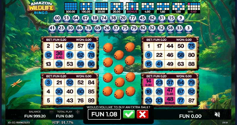 Screenshot di Amazon Wildlife Bingo