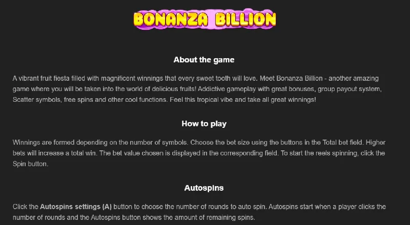 Screenshot di Bonanza Billion