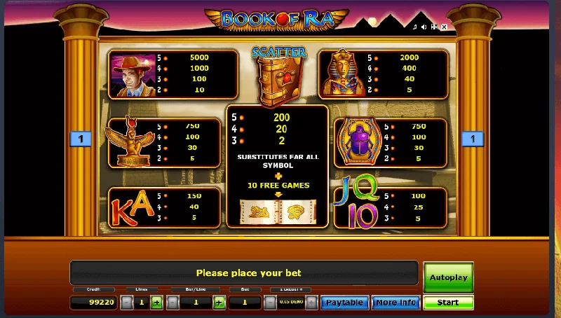 Screenshot di Book Of Ra