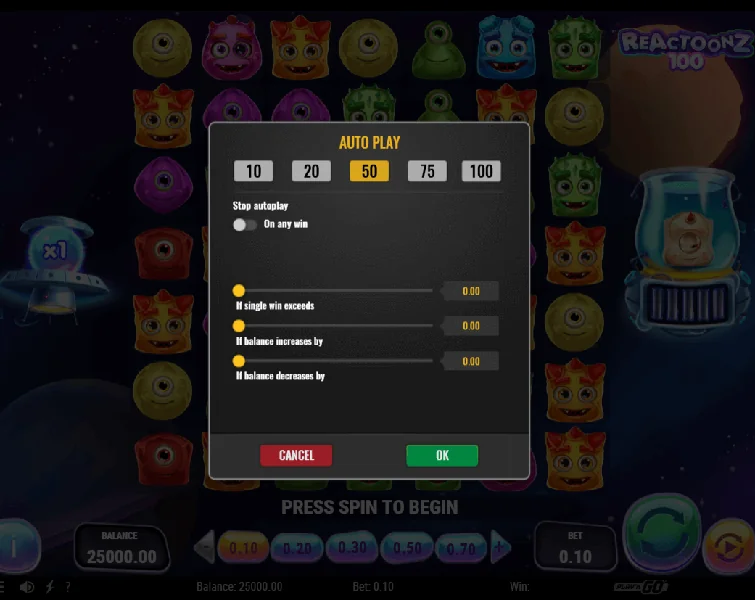 Screenshot di Reactoonz 100
