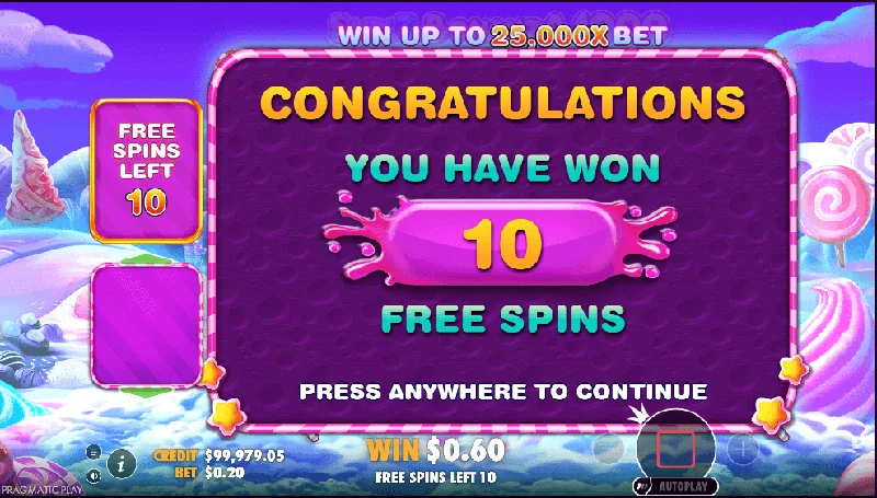 Screenshot di Sweet Bonanza 1000
