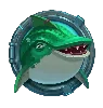 Simbolo Squalo Verde di Razor Shark