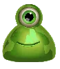 Simbolo Blob Verde con Un Occhio Solo di Reactoonz 100